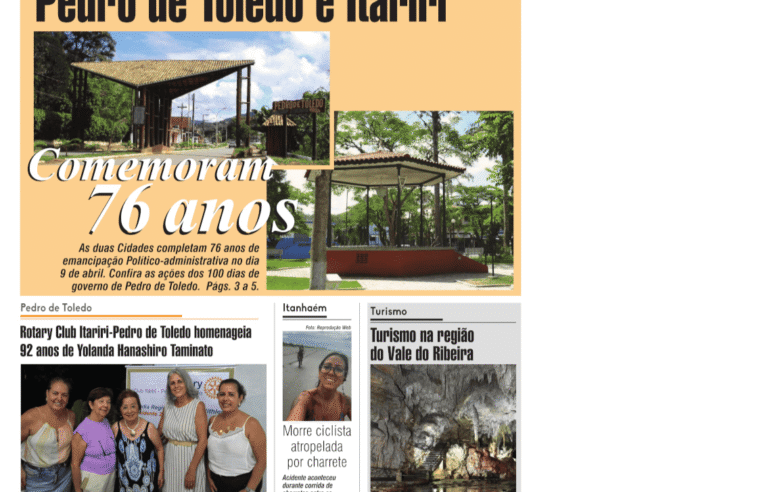 Pedro de Toledo e Itariri comemoram 76 anos